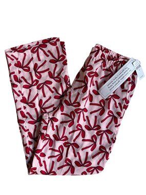 NWT - GAP Kid's Pink Pajama Pants with Red Bow - Size 12